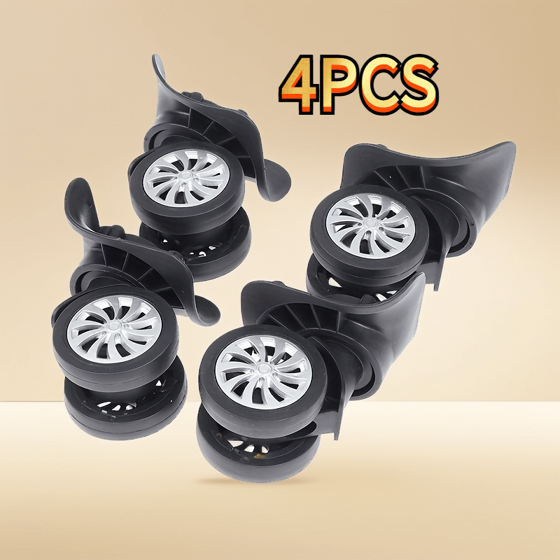 TEMU 4pcs Suitcase Replacement Wheels - Heavy-duty Luggage Wheels With Smooth-rolling Rubber Tires, Compatible With Hard/soft Shell Bags, Carry-ons,