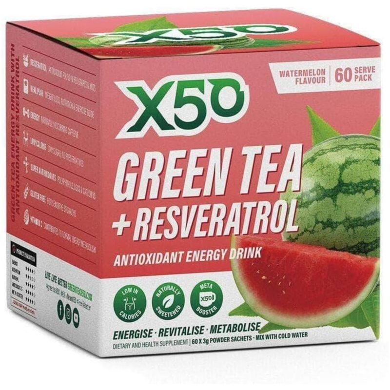 X50 Green Tea - Resveratrol Lemon and Ginger - 60 Serve