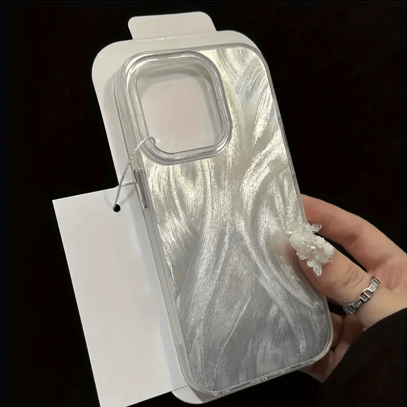 TEMU Custodia per telefono: 1 pz Custodia IMD tipo piuma con copertura completa e foro grande in filato , adatta per iPhone 17/16/15/14/13/12/11 Pro
