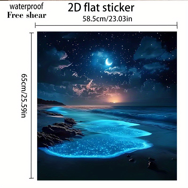 TEMU 2pcs, Ocean Starry Night Scene Pattern Stickers, Suitable For Household Dishwasher Surfaces, Washing Machine Surfaces, Refrigerators, Cabinets,