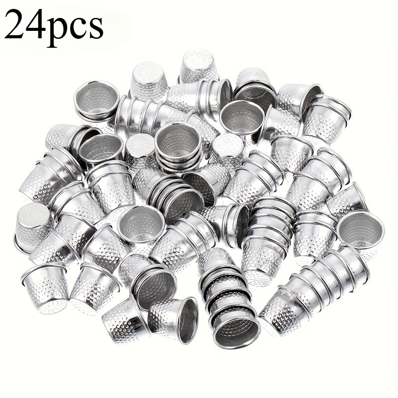 TEMU 6/12/24 piezas Kit de Costura de Metal Aluminio Herramientas de Costura a Cubierta de Aguja Protector de Dedo para Punto de Cruz Hogar de