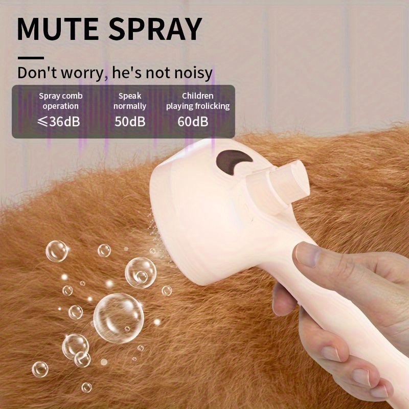 1個 2-in-1 usb充電式 ペット用ヘアスプレー＆デシェディングコーム - 耐久性abs製 ステンレスブラシ付き、長毛・短毛猫犬対応  絡まり解消＆ ジ 多機能グ ツール 毛取り＆輝きアップ ユーザー リーデザイン 効果的なクリーニングシステム 商品詳細 8