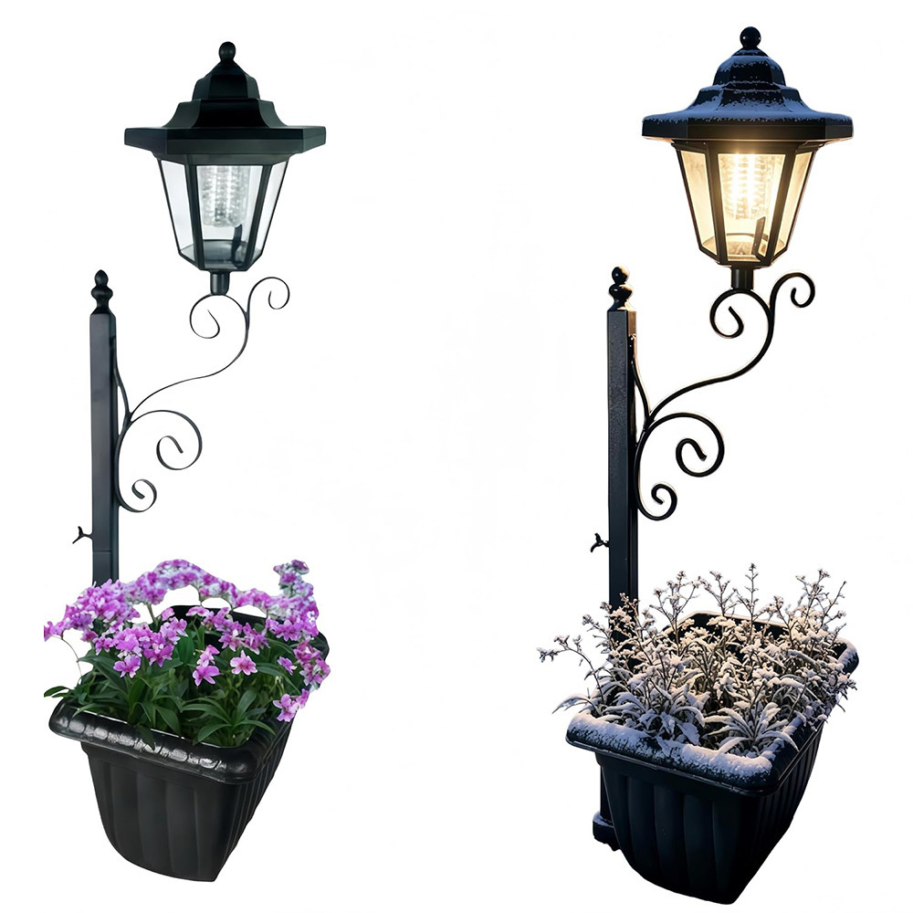 TEMU 2pcs Solar Flower Pot Lights, Outdoor Welcome Lights For Doorway Decoration, Garden Lighting Decorative Lights, Small Lights, Landscape Lights,