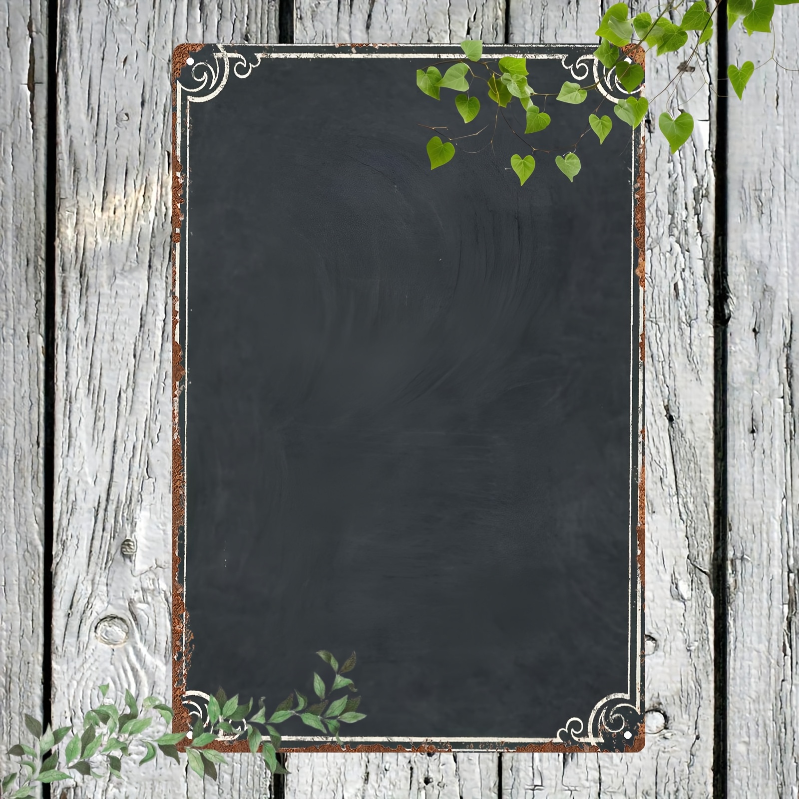 TEMU 2D Plat, 1pc - Panneau Noir Métal - Art Mural Métallique Robuste avec une Bordure Élégante, Mesurant 8X12 Pouces (20X30Cm) Adapté pour Maison,