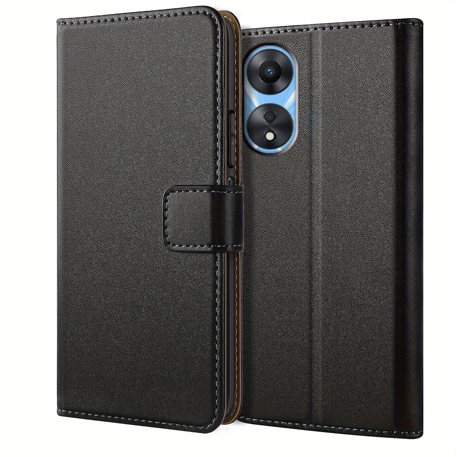 TEMU Phone Case - For Oppo A78 Case With Kickstand Faux Leather Flip Protective Phone Case Cover