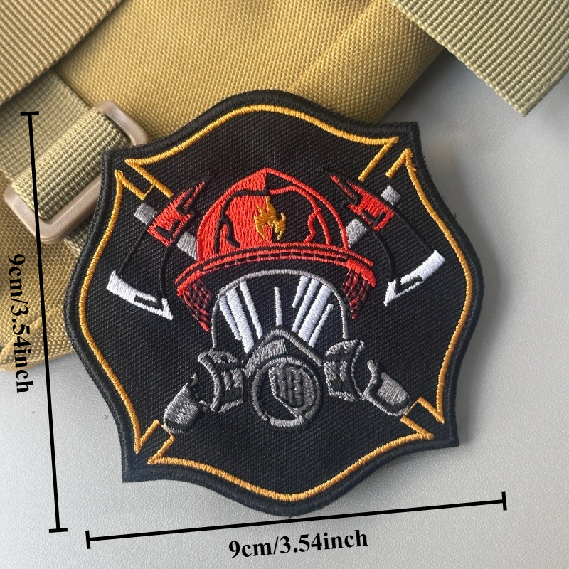 Axe Badge Patch - Hook & Loop Or Firefighter Badge With Axe Emblem For Backpacks, Vests, Gear - Durable Firefighter Enthusiast Accessory (/)