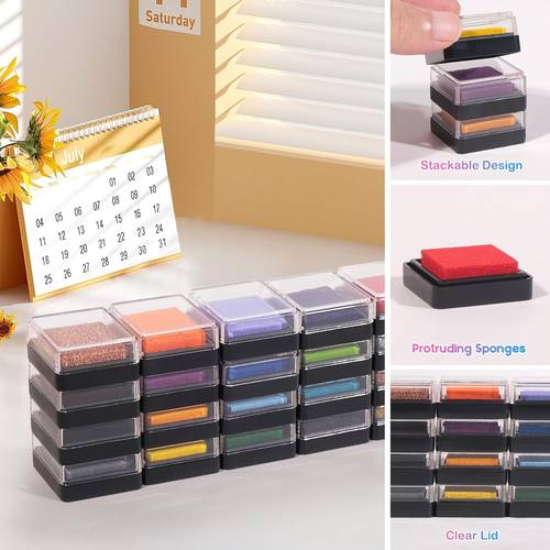 mini 8 color pigment ink pads for stamps diy inkpads for multi purpose for paper journal diary clothing letter
