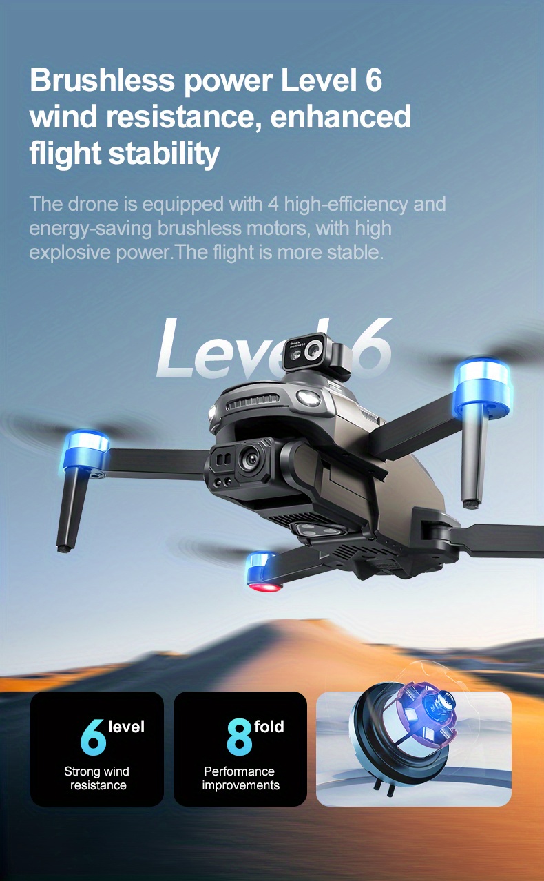 [5G Dual-mode Folding Drone]4K Optical Flow GPS Drone with WIFI FPV | Servo Gimbal Stabilization + Dual-lens Switch Aerial Photography | Two Batteries for 50-minute Long Battery Life + Omni-directional Obstacle Avoidance | USB Charging, Smart Follow/ One-key Return, Easy to Operate | Ideal Gift for Men/ Birthdays/ Festivals