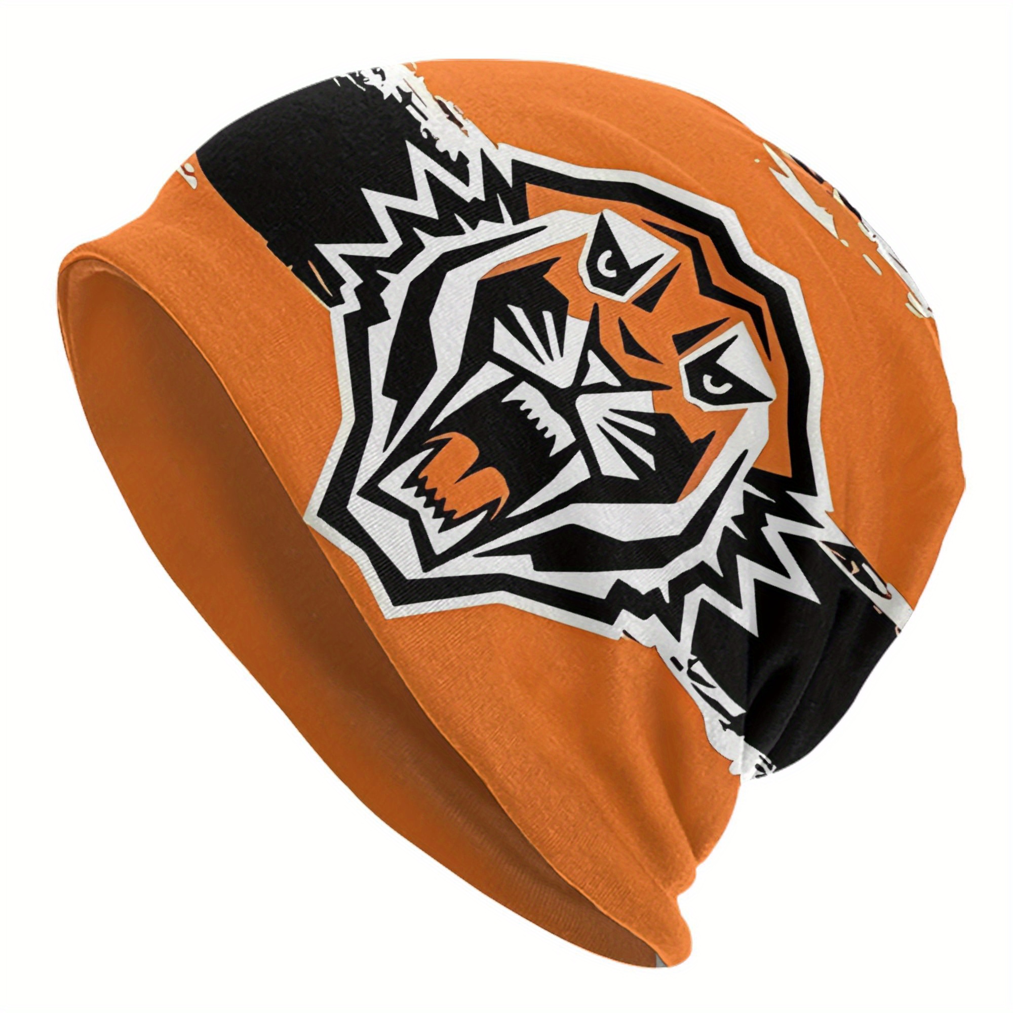 TEMU West Tigers Logo Beanie - Knit With Roaring , Fabric, , Sports Fan Apparel| Graphic Cap|stretchy Knit Hat
