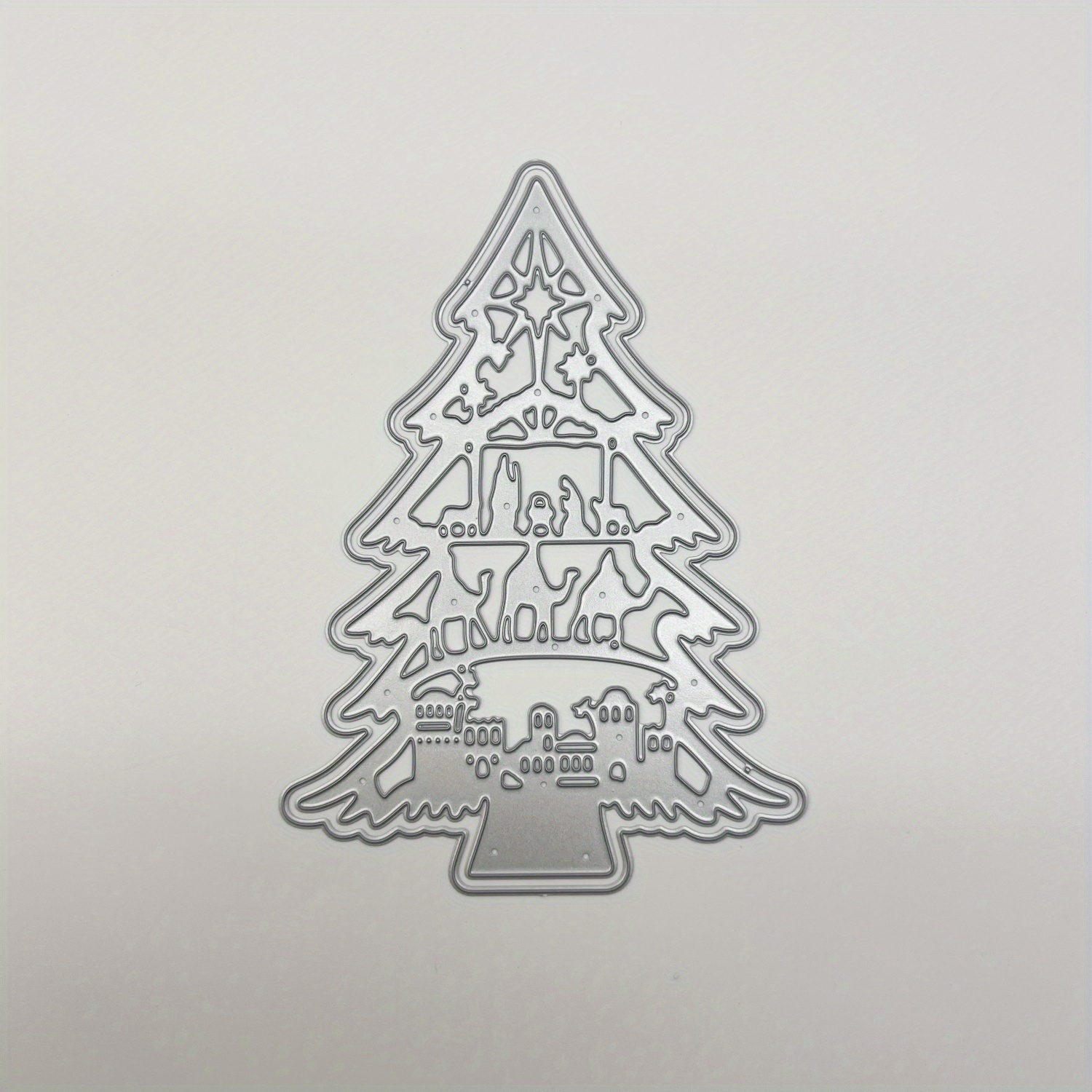 Christmas Winter 1pc Christmas Tree Metal Cutting Dies For Card Making, Christmas Tree Hanging Ornaments Diy Scrapbooking Template Molds, Merry Christmas Craft Die Cuts For Photo Album Paper Crafting