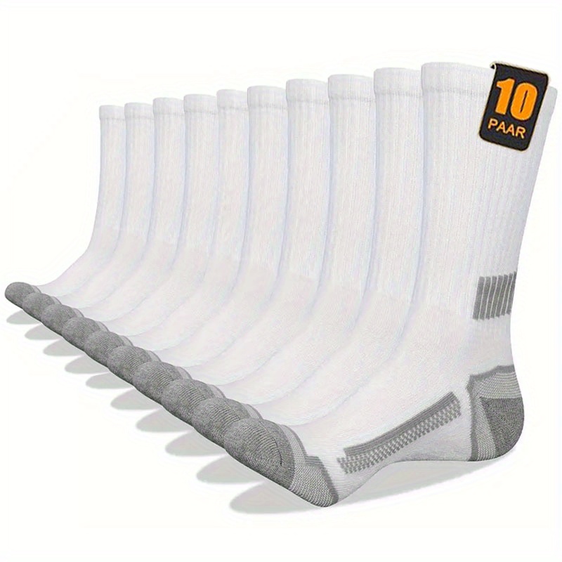 10 Paar Thermische Sportsocken voor Heren - Heavy-Duty Winter- & Gym Sokken met Ondersteuning van de Voetboog