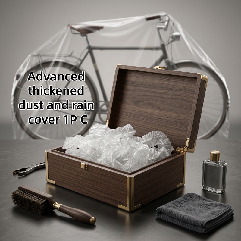 TEMU Copertura per Bicicletta per Conservazione Domestica, Antipolvere e Antipioggia - Materiale PVC Durevole, Impermeabile, Antipolvere, Antipioggia