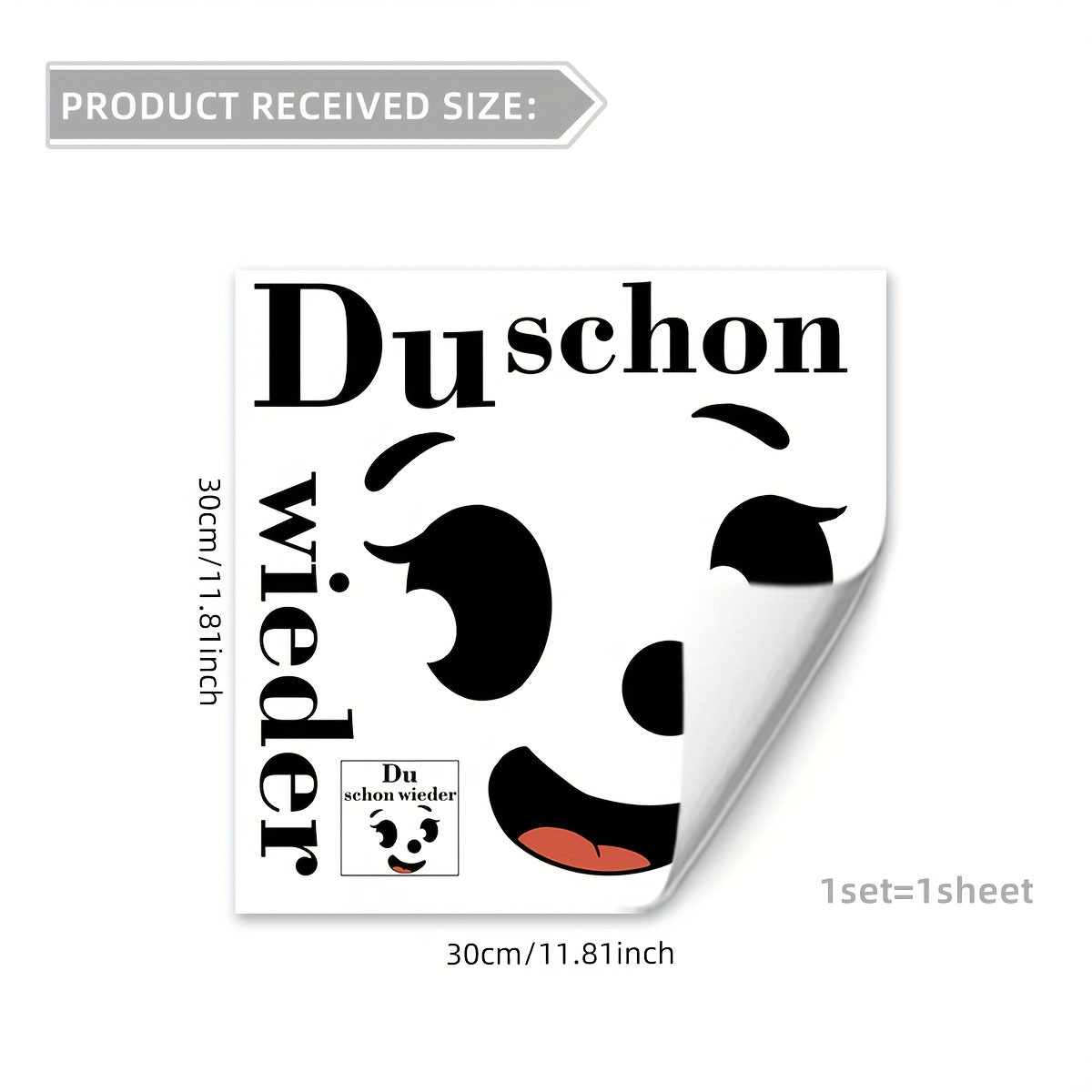 1pc Fun Black Minimalist German Expressionism Toilet Sticker Bathroom Scene Decoration Sticker