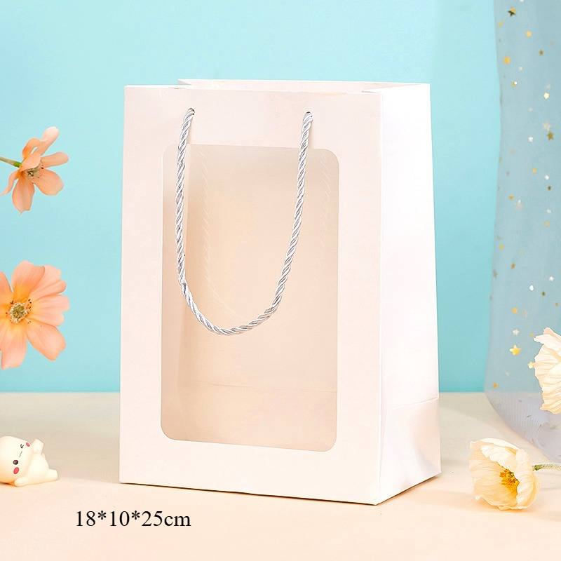 TEMU Gift For Her/him Set Of 3 Transparent Window Bags For , Elegant Gift Bags For Weddings And Party Favors, Small Paper Bags