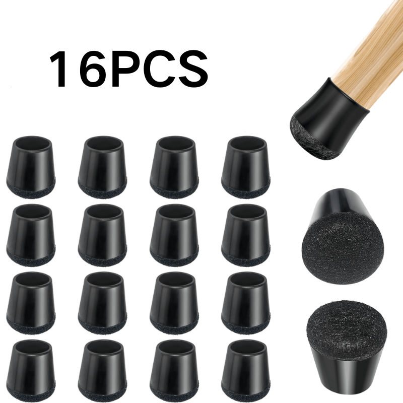 Commercial-grade Hybrid Floor Protectors (4/ 8/ 12/ 24-pack) - Silicone-felt Dual-layer Chair Leg Pads 0.6"-0.8" | Noise Canceling & Scratch Proof Furniture Savers For Hardwood/ Tile Floors