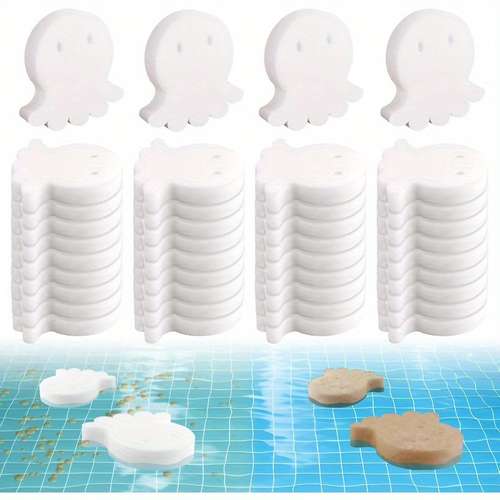 2 Éponges Absorbantes Pour Spa - Absorbeur Huile Et Écume - Forme Requin - Réutilisables
