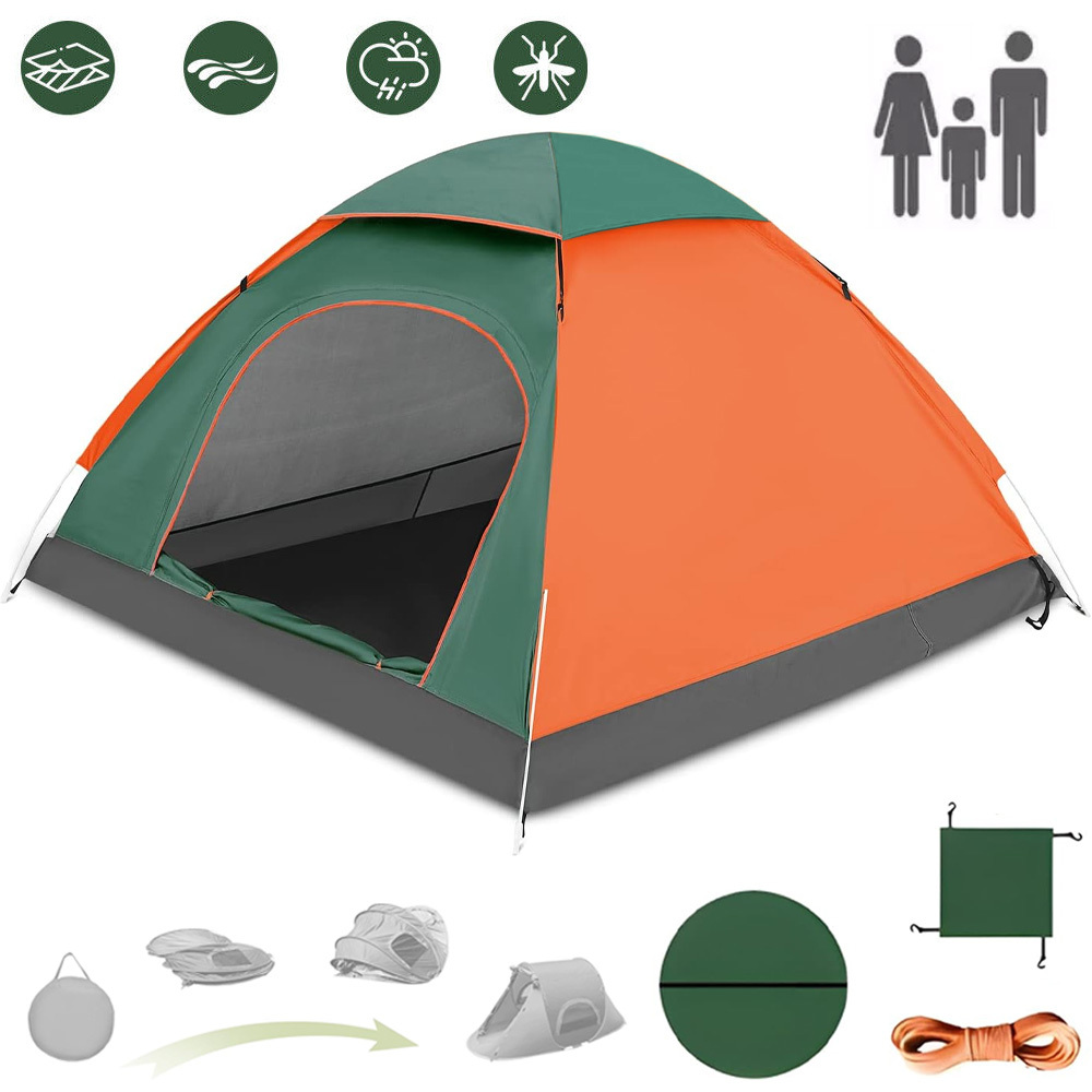 E-shop Leichtes Campingzelt für 2-3 Personen, leicht faltbar und mit einer tragbaren Aufbewahrungstasche, zum Wandern und für Outdoor-Aktivitäten