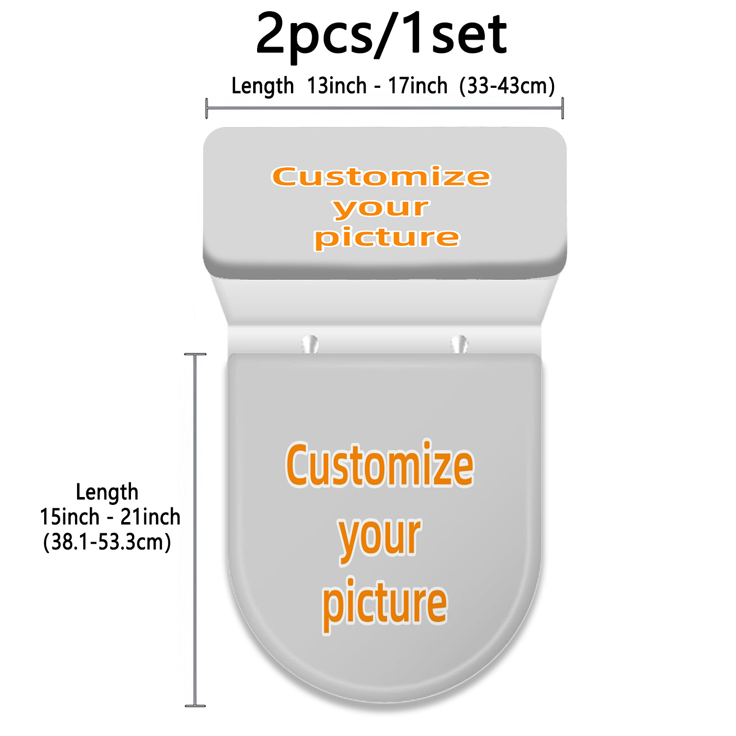 TEMU Customizable Beautiful 2d Flat Print Pattern Toilet Seat Cover, Toilet Tank Cover With Elastic Bottom Stretch, Bathroom Toilet Lid Decorative