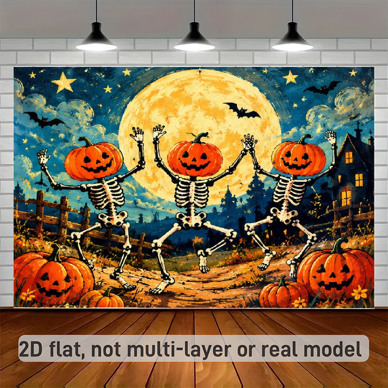 품목 사진 2d 평면, 1개 1개 1개 파티에 적합 가정에 적합 스튜디오에 적합 안뜰에 적합 가리개 장식에 적합 1개 기발한 배너 - 정사각형 주황색 평면 장식, 할로윈, 크리스마스, 부활절용, 가정 벽용, 안뜰용, 스튜디오 배경용, 2d 평면