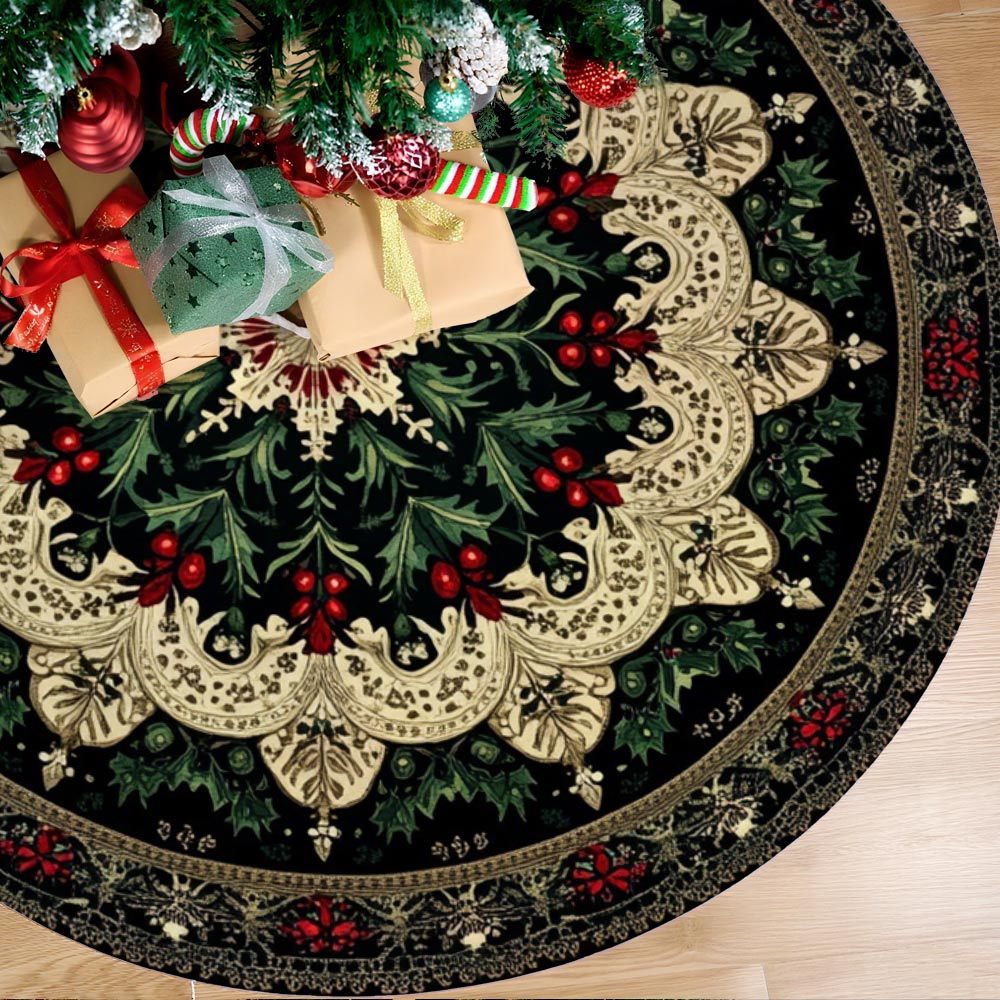 TEMU 1pc Christmas Tree Skirt, A Festive Decoration For Parties, Featuring A Durable And Easy-to-close Cover For Of The Christmas Tree, Perfect For