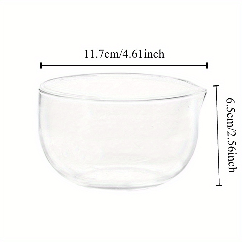 E-shop 600 ml transparente Glas Backform, Japanische Matcha Schüssel, Transparentes Geschirr, Obst Backen Joghurt, Gemüse Schüssel Doppellagiges Glas,