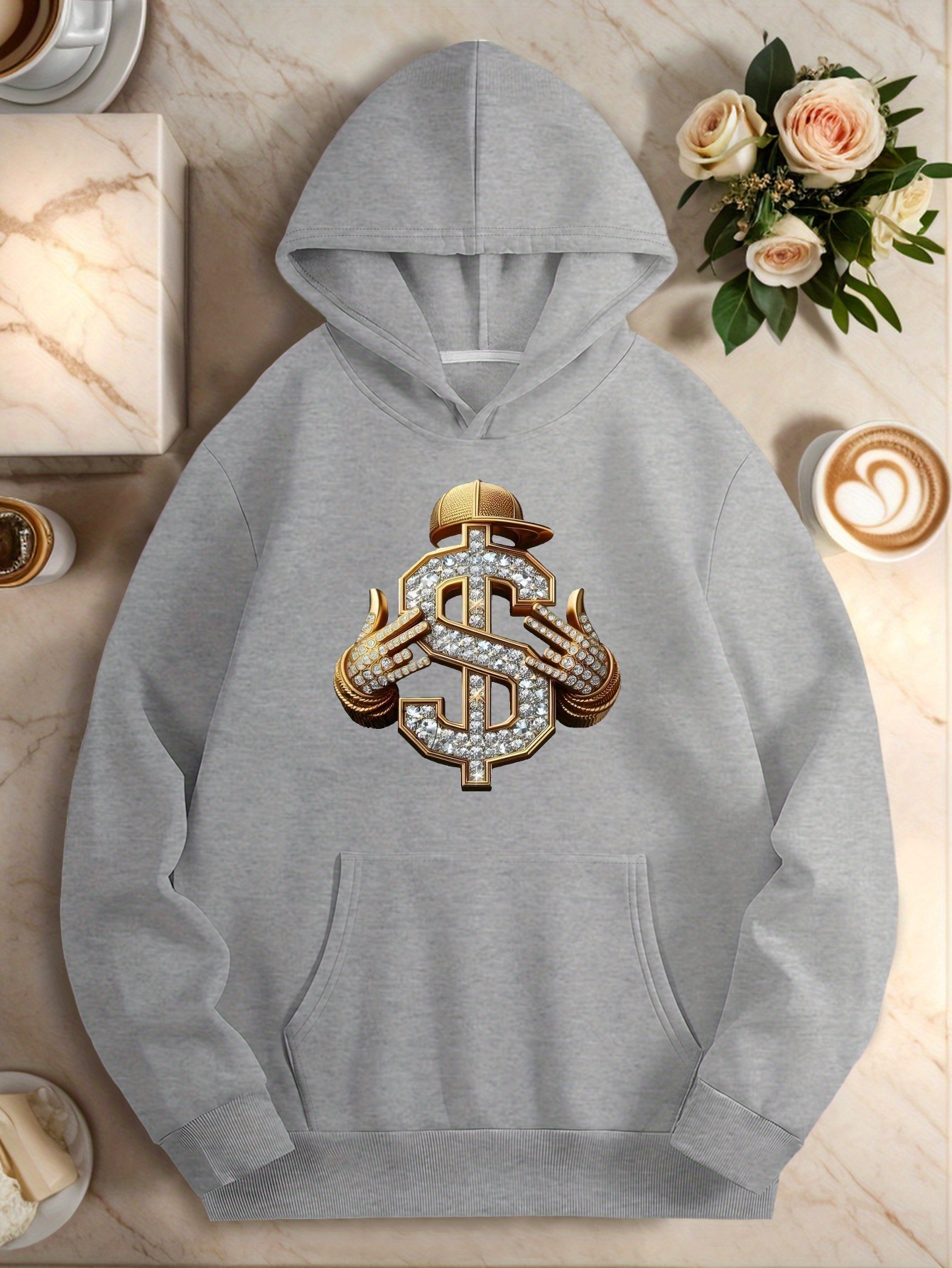 sudadera capucha estampado calavera cable diamantes Temu Spain