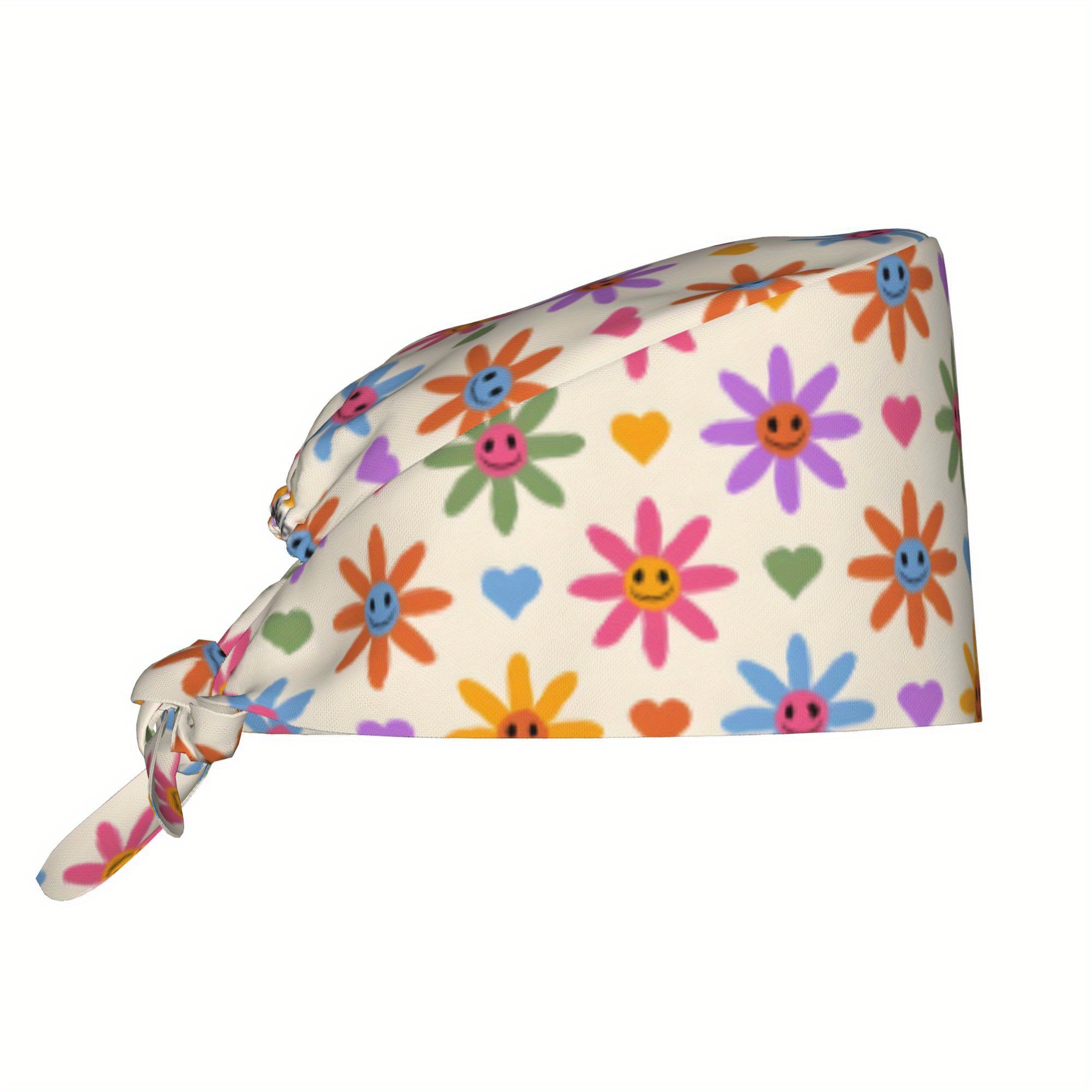 TEMU 1pc Of A Y2k Style Printed Work , Trendy Headscarf For Men And Women, Lightweight And Adjustable With A Back Tie, Suitable For Nurses And Chefs,