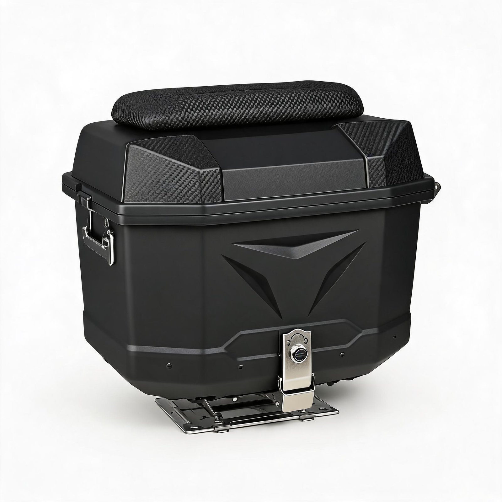 45l Motorcycle Top Case Release Mounting Plate And Backrest Hard Shell Rear Trunk Box For Scooter, Motorcycle, And Dirt Bike