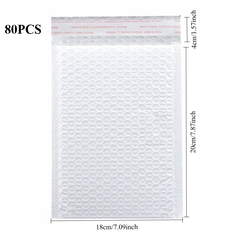 TEMU 80pcs 7.09 X 7.87IN Enveloppes à bulles durables, sacs de protection légers et résistants auto-adhésifs. Caractéristiques d'un design