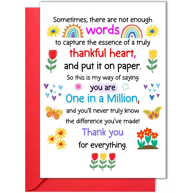 TEMU 1pc Greeting Card + Envelope, Teacher Appreciation Card - Great Teacher Appreciation Gifts For Men, Women, Thank You Gift - Folded Card