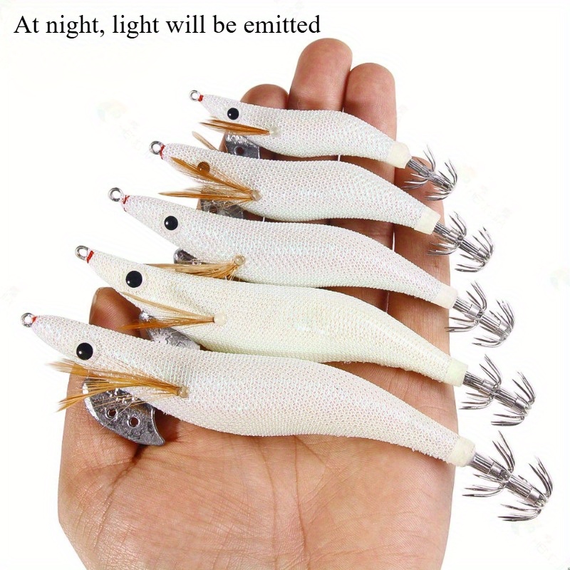 

-the-dark Wooden Shrimp Fishing Lure - Hard For Sea & Squid Fishing, White