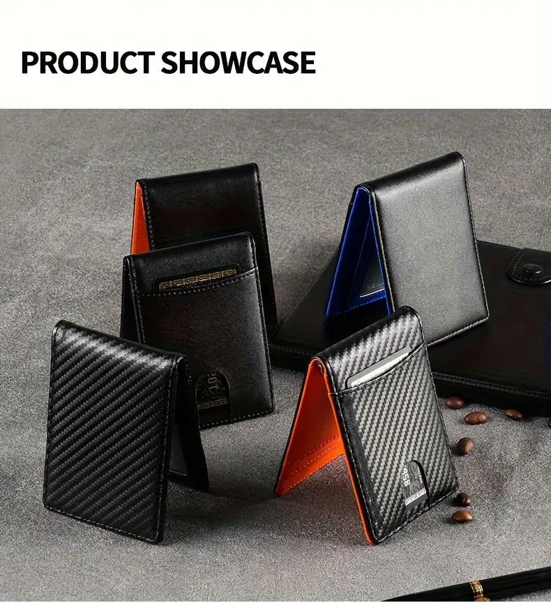 mens rfid blocking wallet ultra thin design with stainless steel money clip bifold card holder scratch impact resistant for business travel everyday use ideal gift for men accent compact organizer sleek style durable construction professional men Product details 9