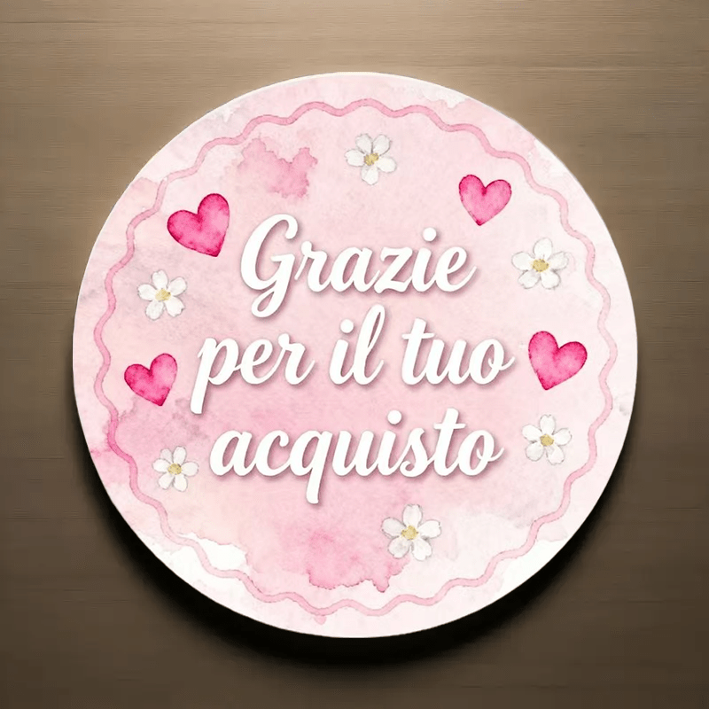 TEMU 160/480 adesivi con scritta "Grazie Per Il Suo Acquisto" e design a cuore - Etichette di ringraziamento con simpatici iconi a cuore per