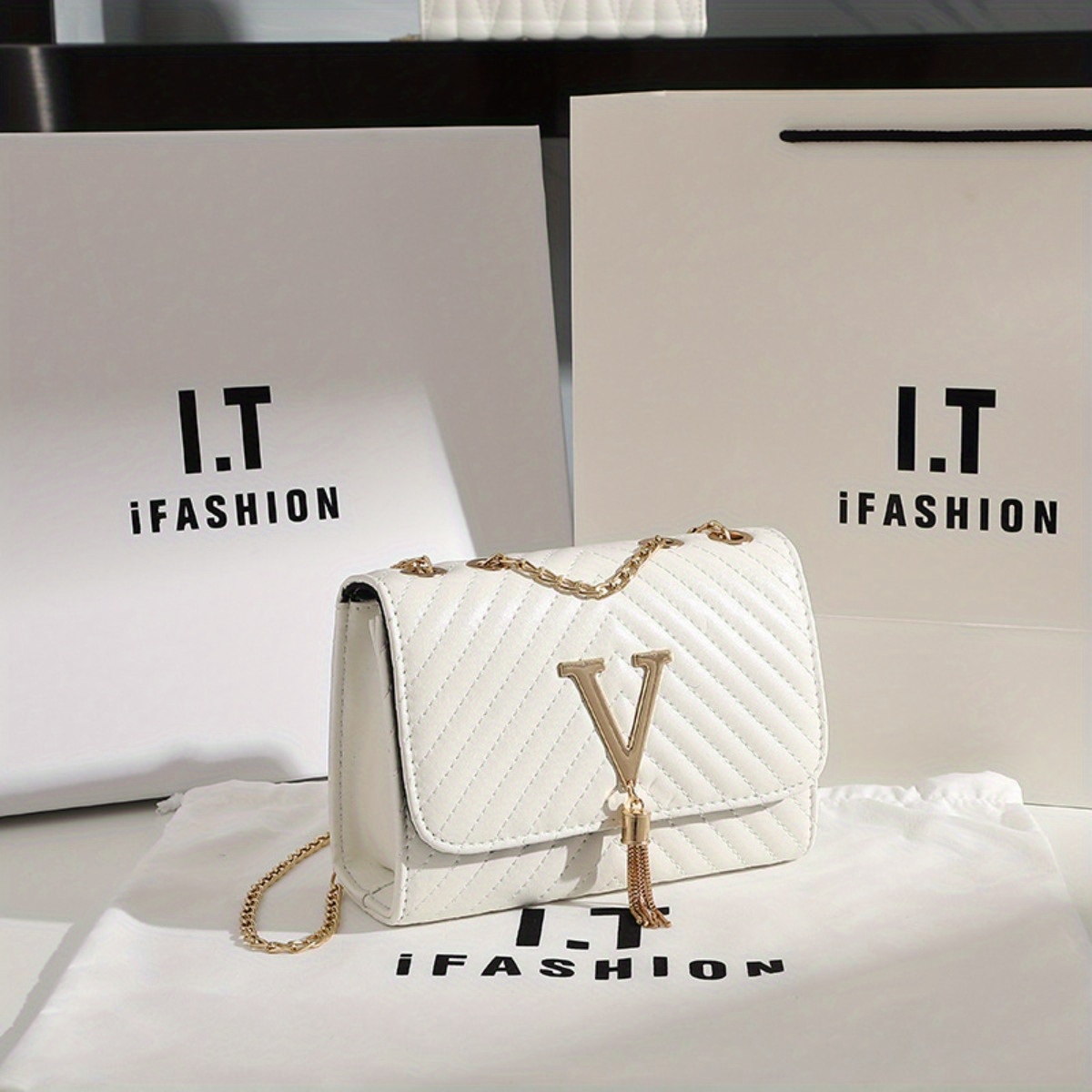 Image of Women' Shoulder Bag 2025 Striped Embroidered Shoulder Bag Tassel Decoration Bag Crossbody Bag Hair