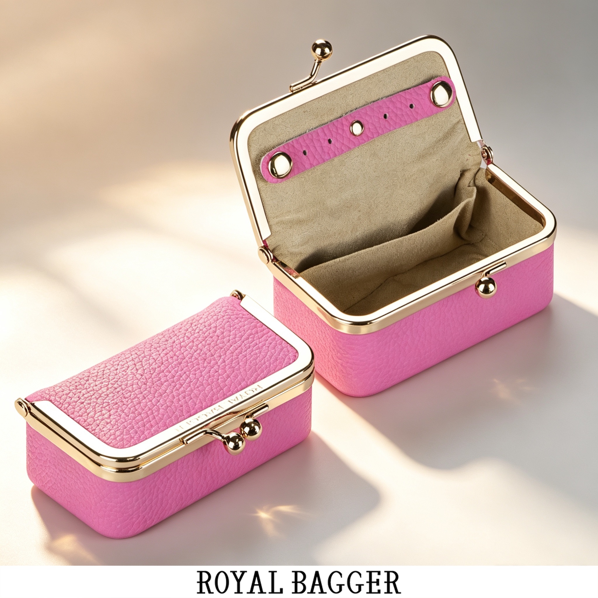 Genuine Jewelry Box, Mini Case For Rings, Necklaces & Earrings, Kiss Lock Coin Purse For Women
