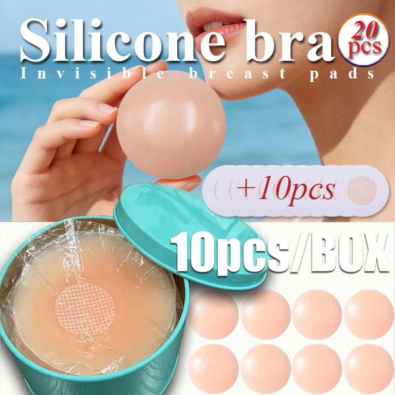 Image of 1 Set Of 20pcs Reusable Covers, Designed As Strapless And Self-adhesive, Perfect For Women's Lingerie And Enhancement, Providing A Discreet Look