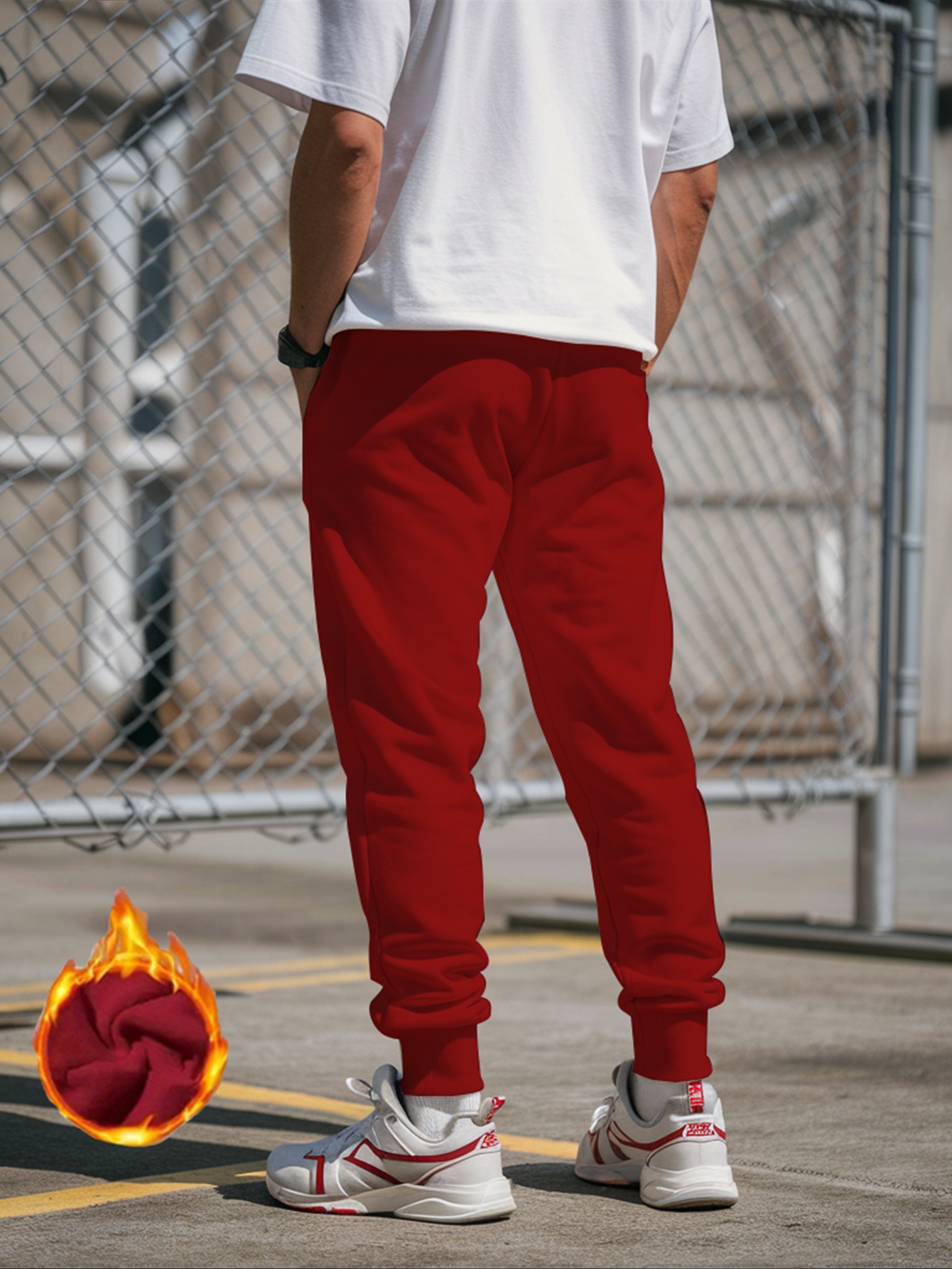 in mens casual sweatpants maroon joggers white Temu United Kingdom