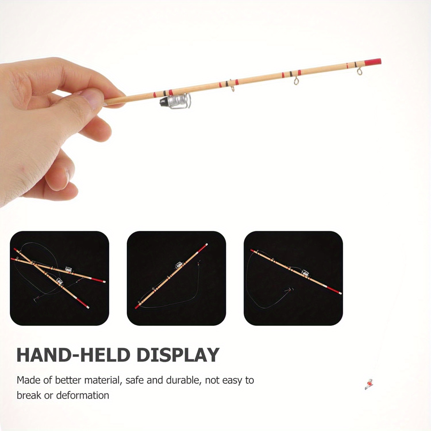 Ecomeon Dollhouse Fishing Rod 1:12 Retro Beautiful Vivid Mini Dollhouse...