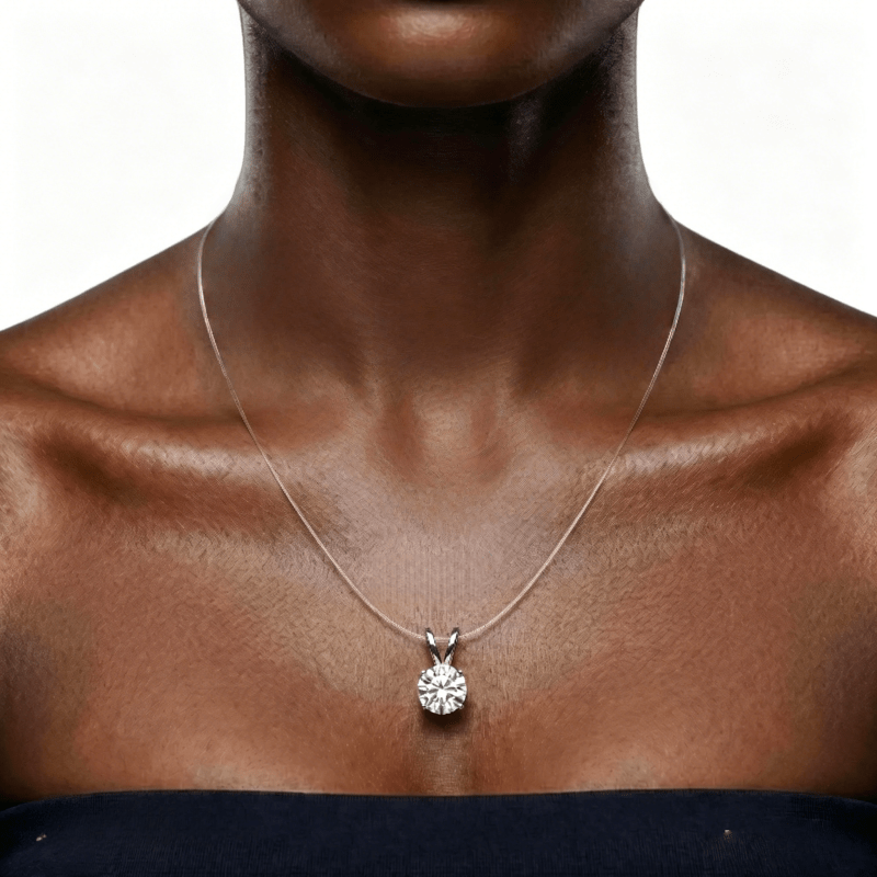 925 Silver Moissanite Mermaid's Tear Pendant Necklace, Unisex