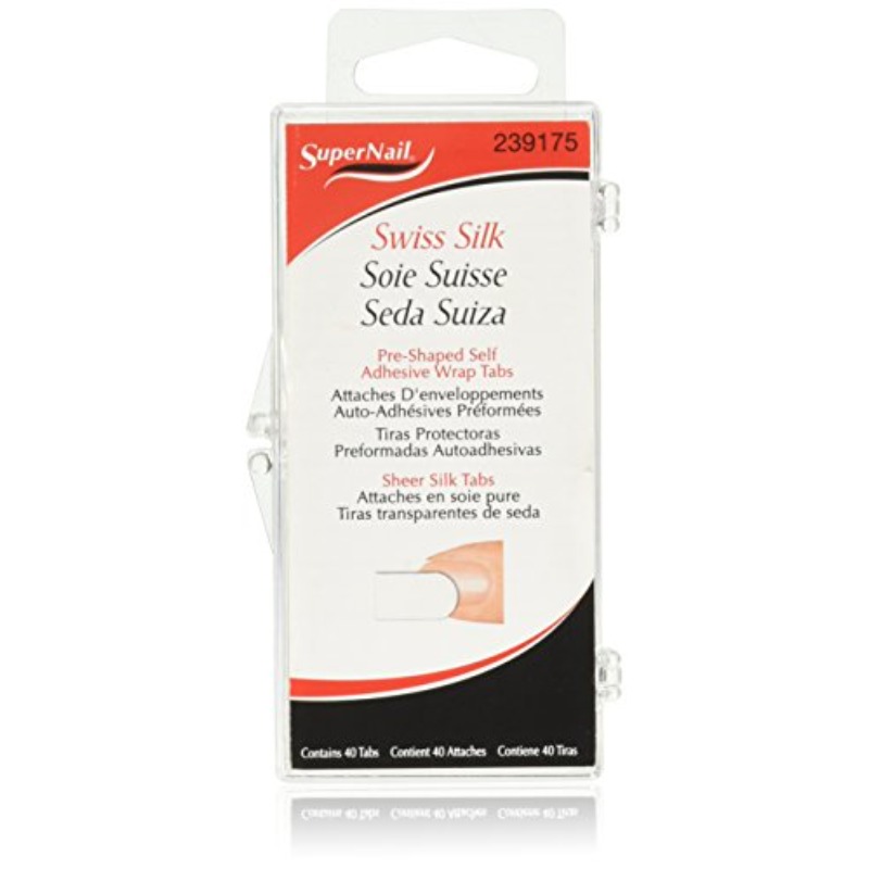 40 Count Swiss Silk Wrap Self-Adhesive Tabs | Pre-Shaped for Easy Nail Application