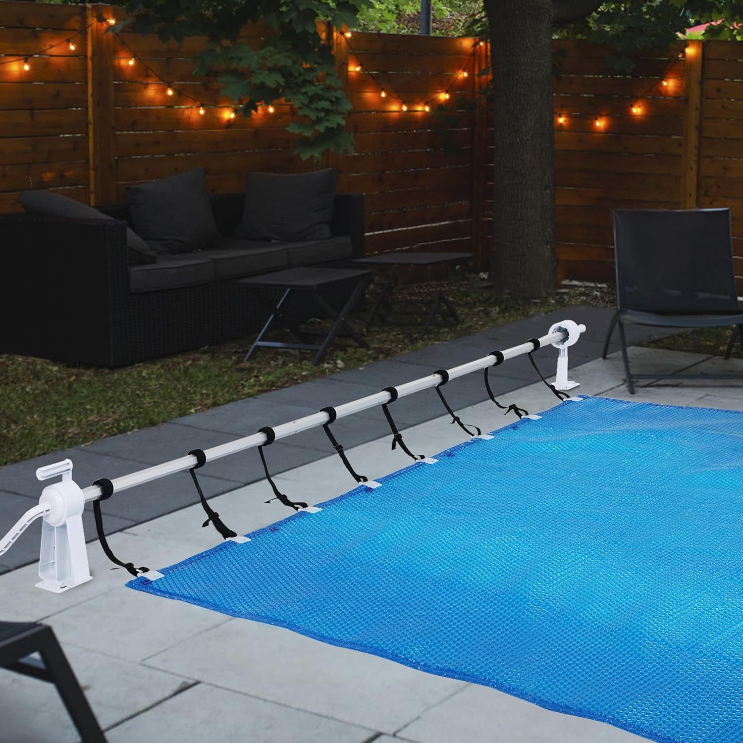 Kit 8 Sangles Fixation Bâche Piscine - Avec Boucles Et Pinces