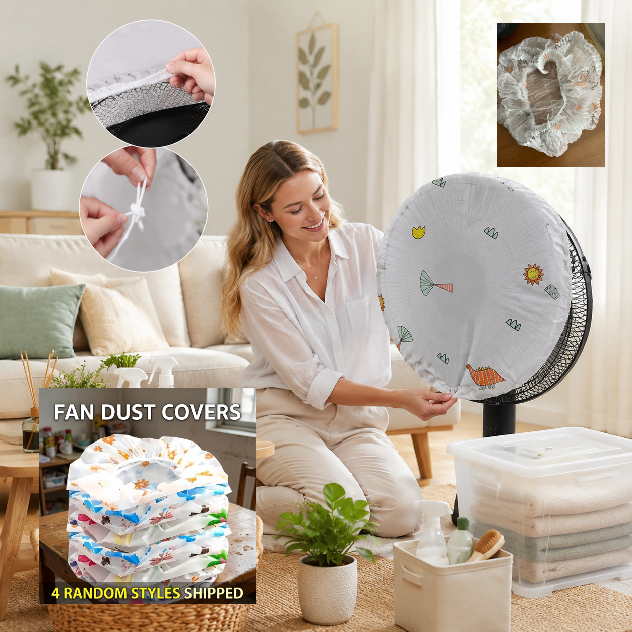 TEMU 4pcs Random Dust Covers, Durable Dustproof Protective Sleeves Fans, Edge Minimalist Appearance With Sturdy Structure, Easy To Clean For , Dual