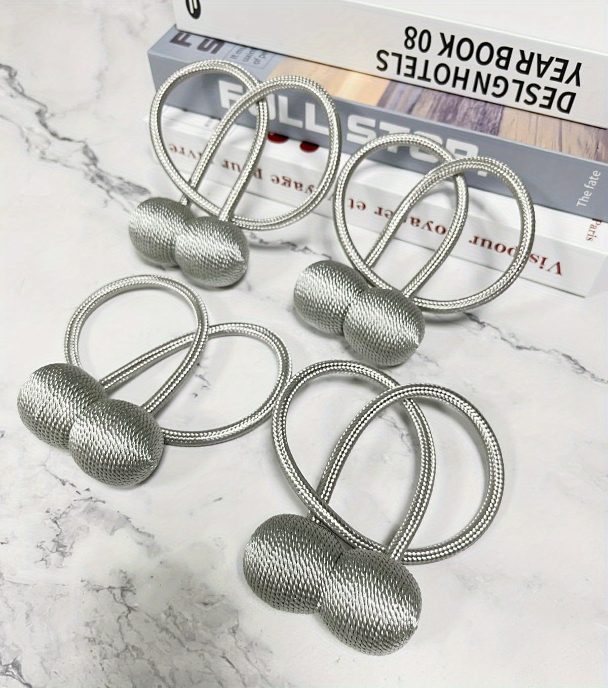 4pcs strong magnetic curtain tie decoration curtain fixator woven curtain tie buckle curtain rope suitable for home indoor and outdoor use