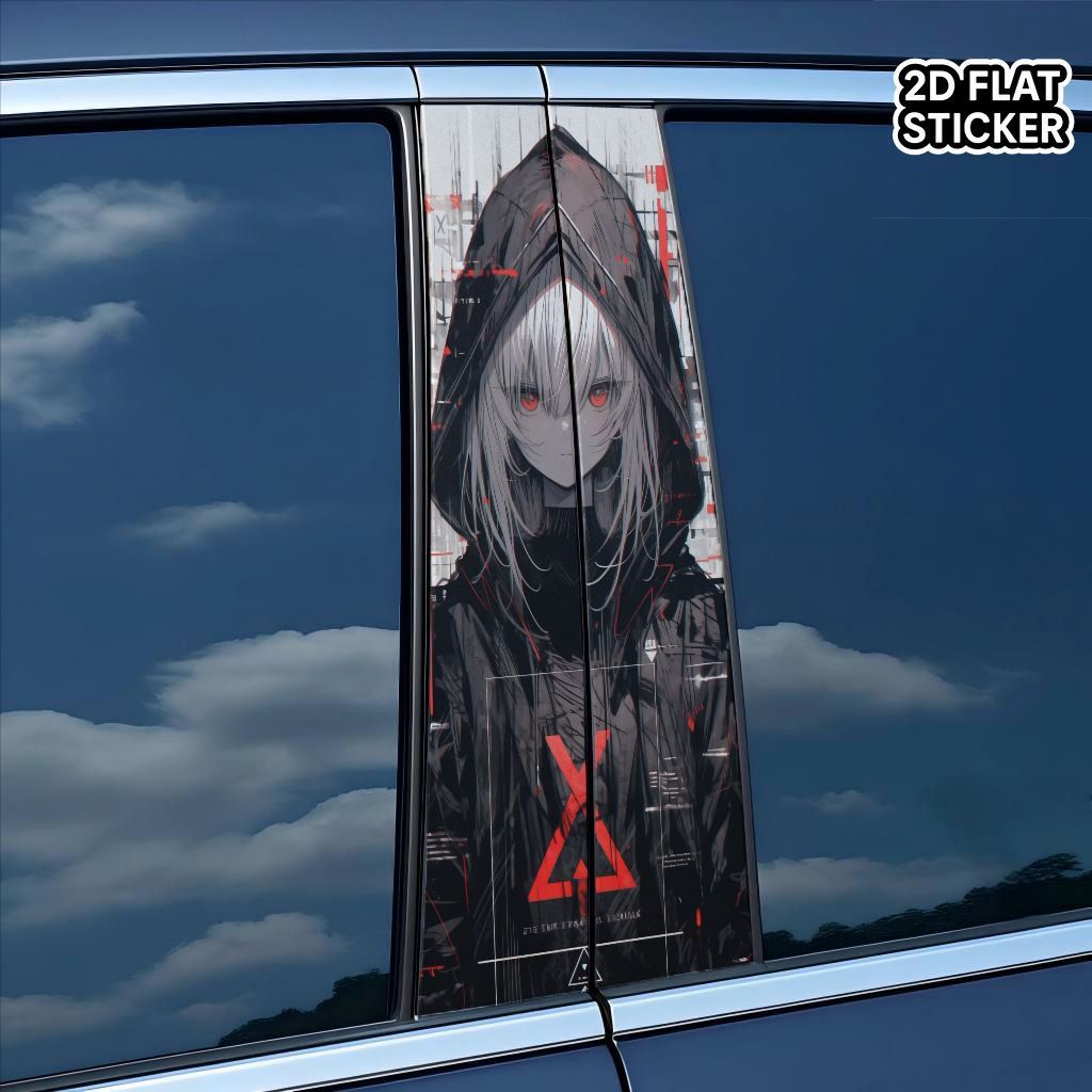 MobiCR Anime Straw Hat Pirates Car Window Decal – White Vinyl, 5.5x5 Inches, For One Piece Fans