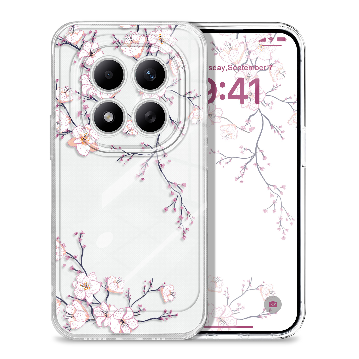 TEMU Funda para Móvil: Funda Transparente " de Flores" para Redmi Note 15 Pro Plus 4G 5G, Cubierta Suave de TPU