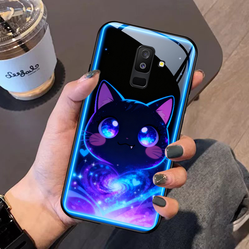 TEMU Чохол для телефону "Фантазійне зоряне з котом" для for Samsung Galaxy A6 2018/A6+ 2018/A7 2018/A8 2018/A8+ 2018/A8s/A9 2018. Космічний