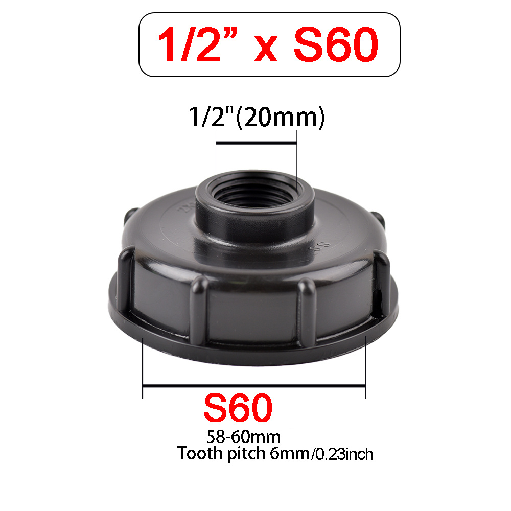 1pc durable ibc tank tap adapter s60x6 coarse thread to 1 2 faucet quick connect garden and home   ibc tank   replacement parts