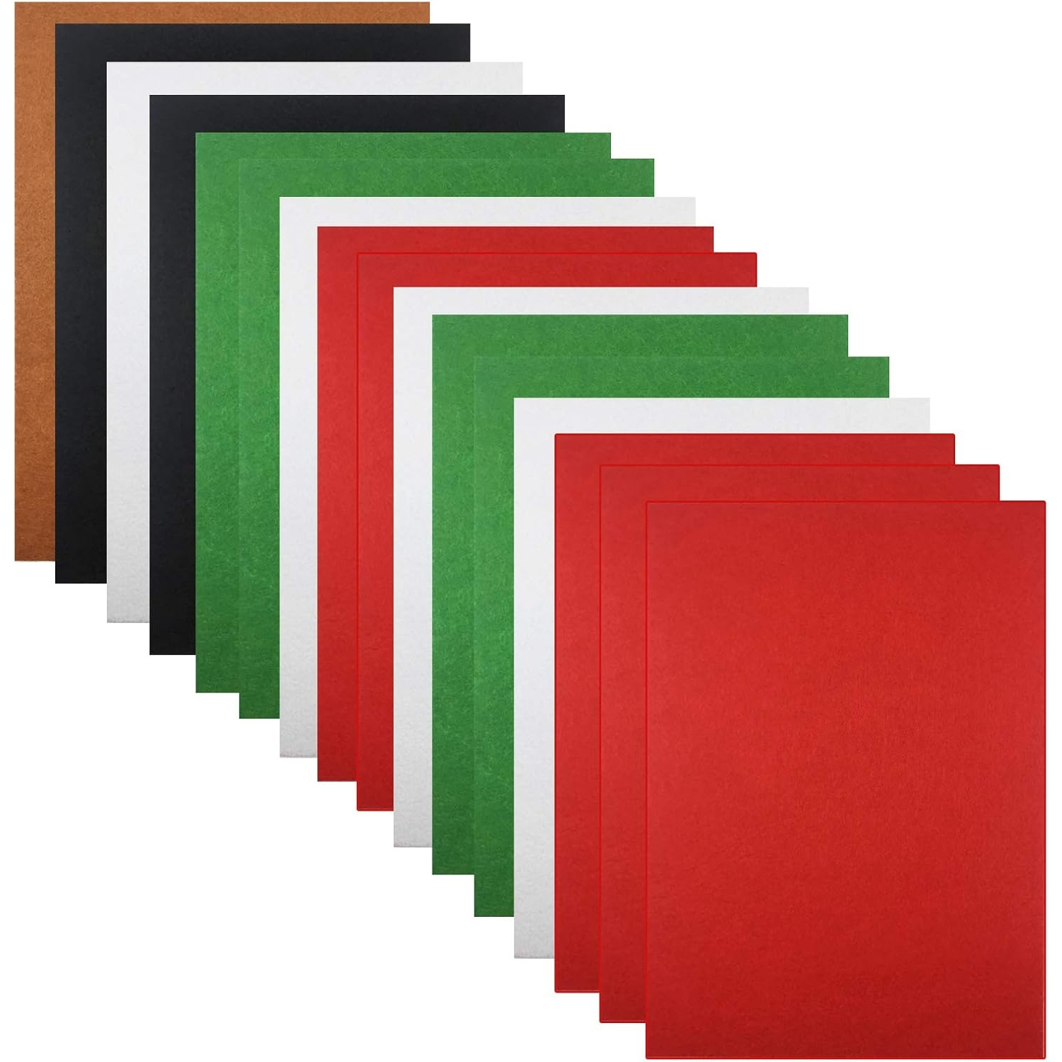 TEMU 16 feuilles de feutre de Noël, 5 couleurs de feuilles de feutre pour loisirs créatifs, décoration de Noël, patchwork et couture