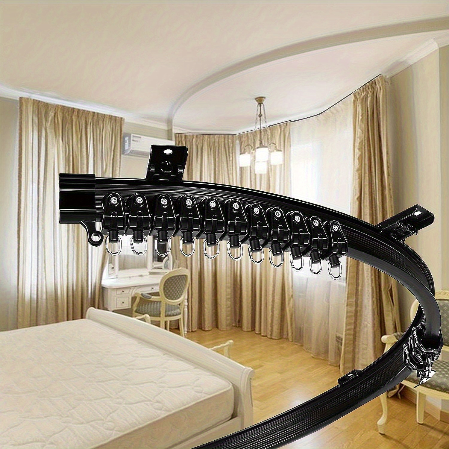 5 Meter Flexible Curtain Rail Track - Heavy Duty Curtain Track For , Rooms, Divider, Rv And Shower Curtain Rail Track - Ceiling Curtain Track And Fittings - Bay Window Curtain Rail
