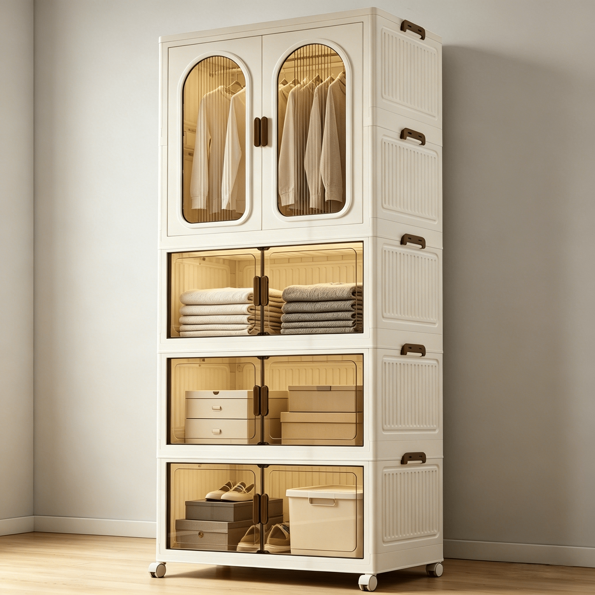 TEMU 70cm Multifunctional Portable Closet Organizer With Lid Storage Bins, Closet Organizers And Storage Cabinets, Collapsible Clothes Storage